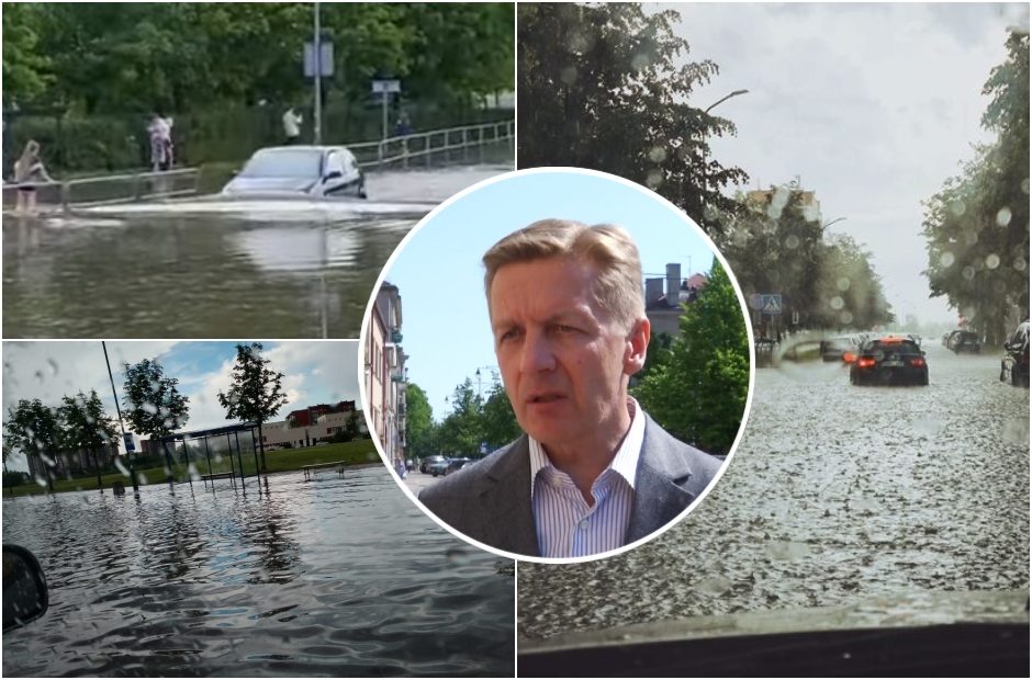 Klaipėdos meras paaiškino, kodėl po liūties mieste kyla potvyniai