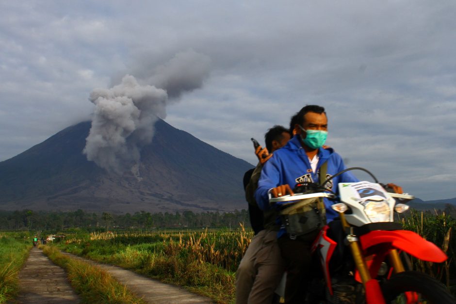 Indonezijos ugnikalnio išsiveržimo aukų padaugėjo iki 34