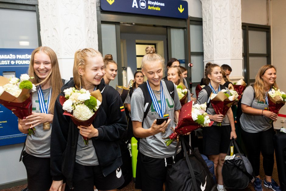 Lietuvos krepšininkių, Europos jaunimo čempionių, sutikimas