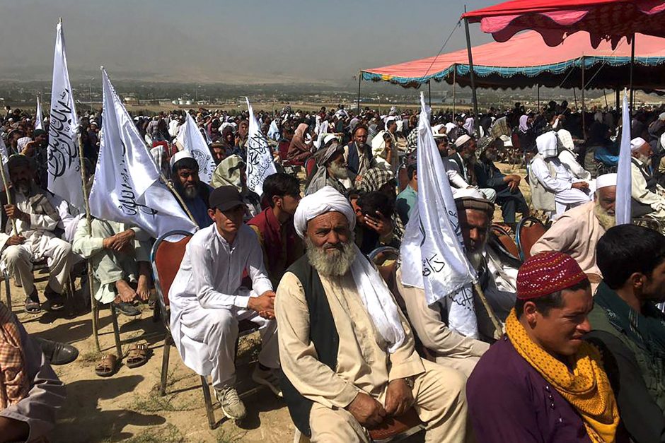 Valdžią Afganistane stiprinančio Talibano rėmėjai surengė mitingą