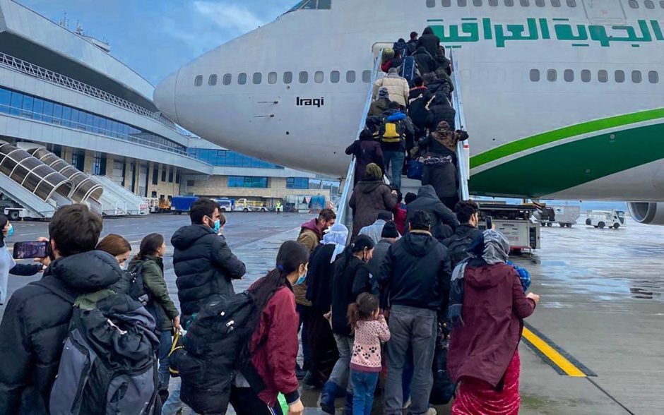 Irakas evakavo iš Baltarusijos per 3,1 tūkst. migrantų