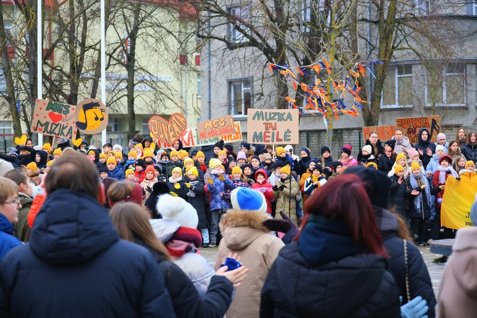 Šiauliuose surengta akcija prieš „Juventos“ mokyklos pertvarką