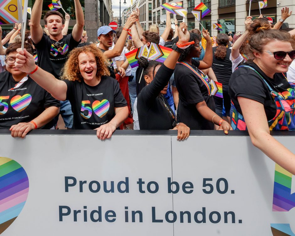 Londone minimos pirmojo „Pride“ parado 50-osios metinės