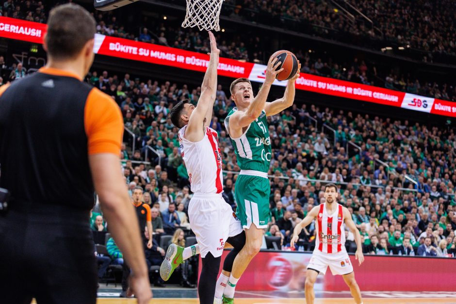 „Žalgiris“ po atkaklios kovos nusileido vienvaldžiams Eurolygos lyderiams