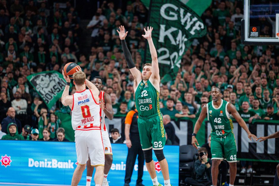 Ilgą laiką pirmavęs „Žalgiris“ nusileido „Olympiacos“ ekipai