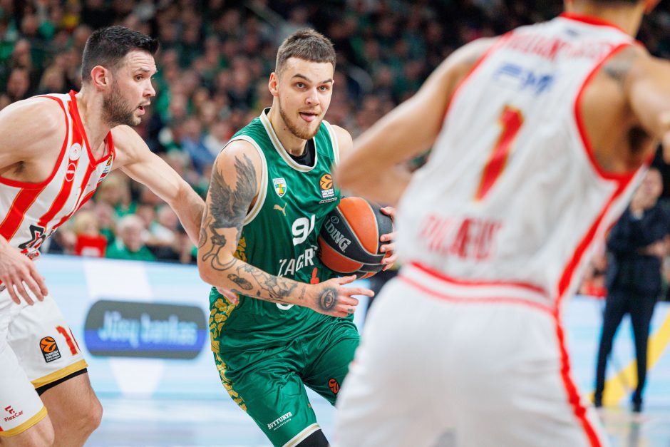 Ilgą laiką pirmavęs „Žalgiris“ nusileido „Olympiacos“ ekipai