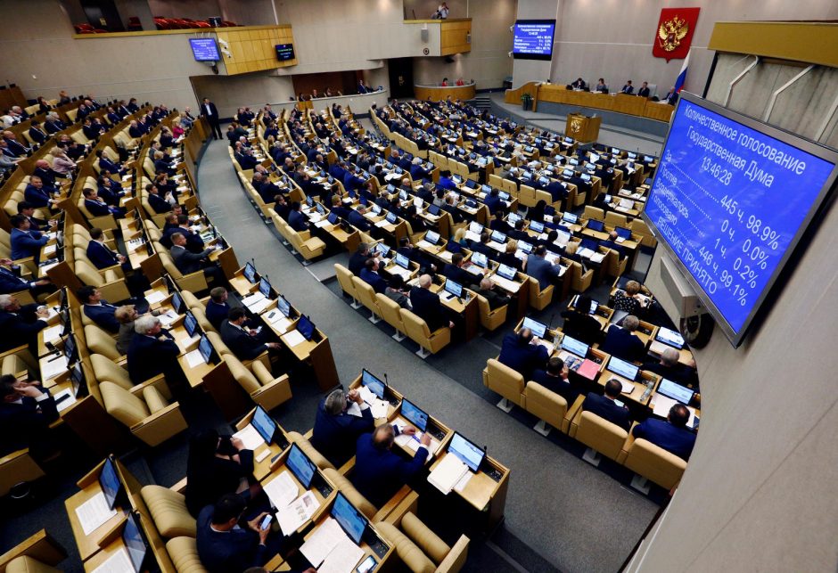 Rusijos įstatymų leidėjai siekia palengvinti užsienio žiniasklaidos priemonių blokavimą