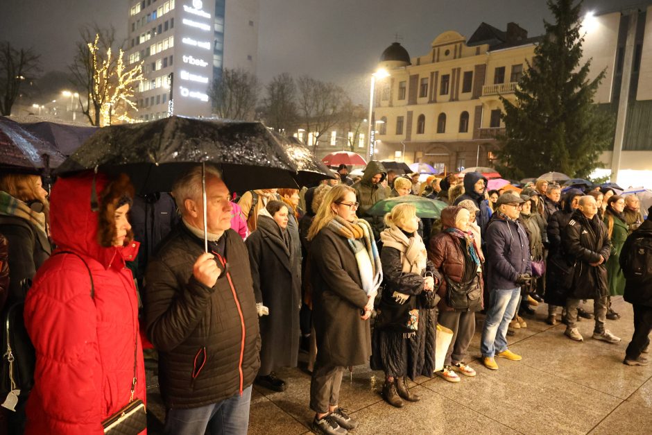 Protestas prieš „Nemuno aušros“ įtraukimą į valdančiąją koaliciją Kaune