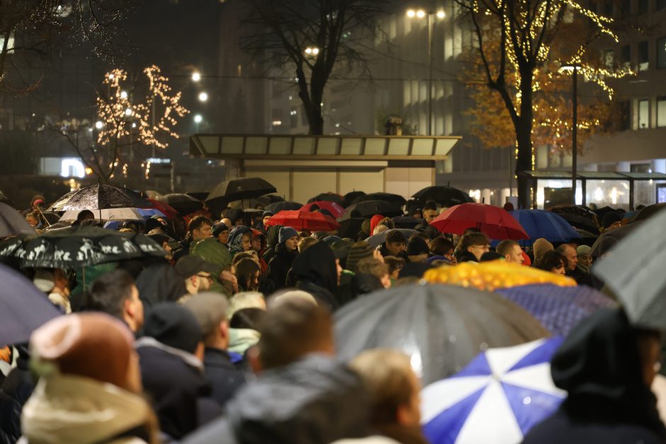 Protestas prieš „Nemuno aušros“ įtraukimą į valdančiąją koaliciją Kaune