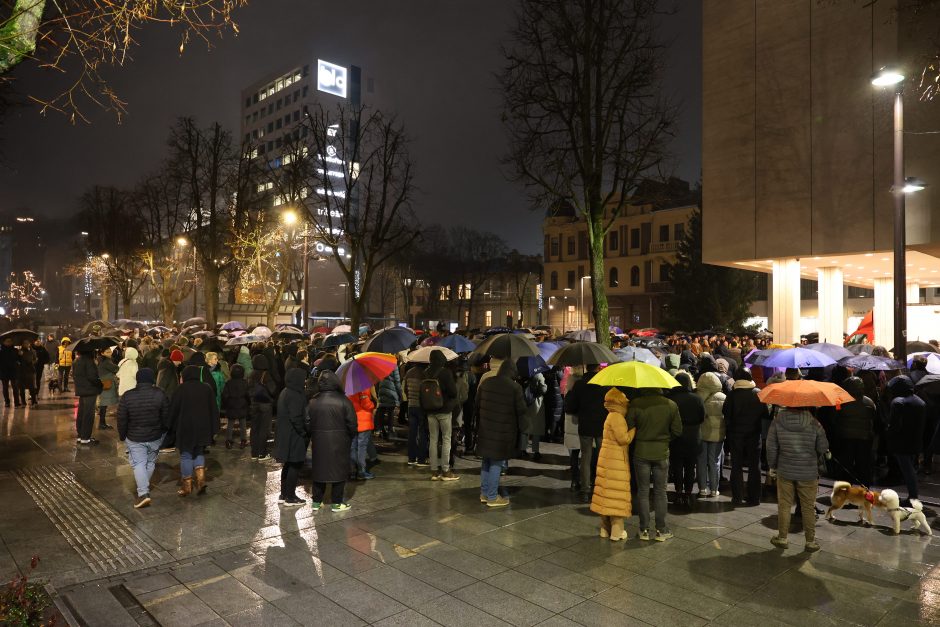 Protestas prieš „Nemuno aušros“ įtraukimą į valdančiąją koaliciją Kaune