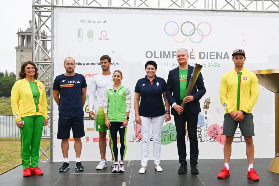 Olimpinės dienos finalinio renginio startą paskelbė prezidentas G. Nausėda ir olimpiečiai