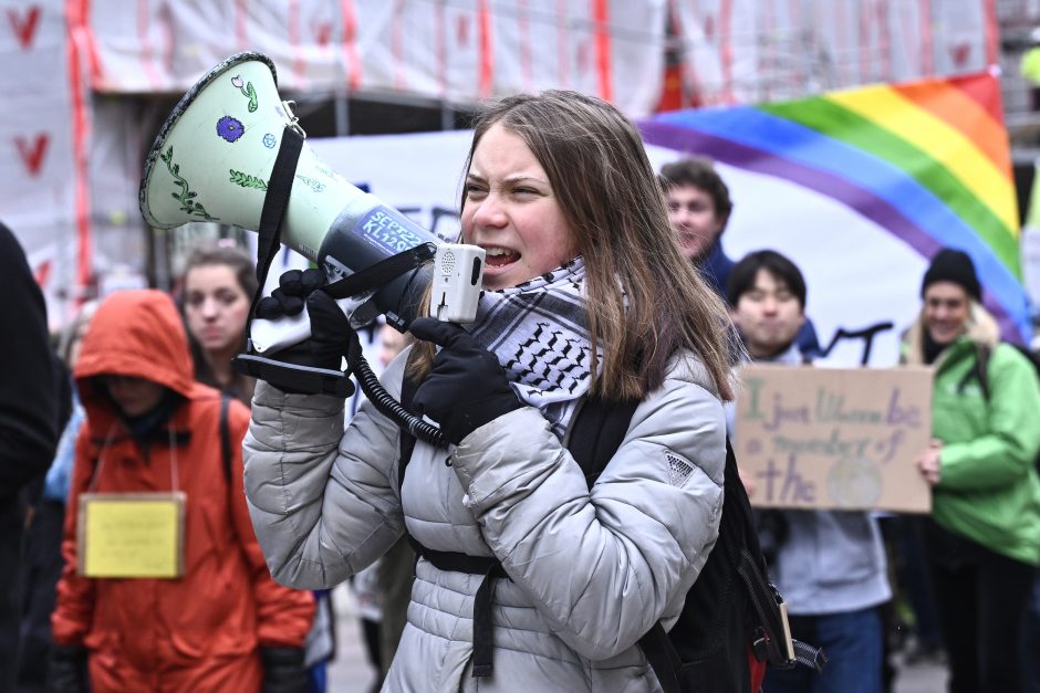 G. Thunberg Švedijoje pateikti kaltinimai dėl pilietinio nepaklusnumo per protesto akciją