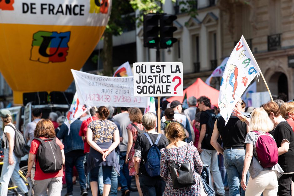 Prancūzų protestuose prieš pensijų reformą užfiksuotas kol kas mažiausias dalyvių skaičius