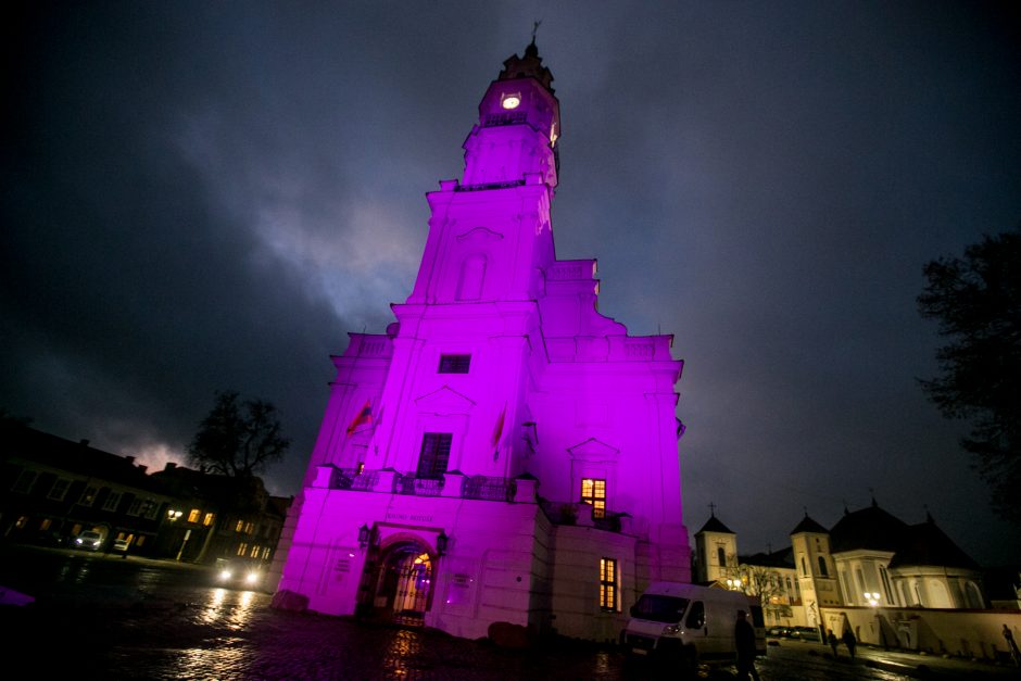 Neišnešiotų naujagimių dieną Kaunas nušvito purpurine spalva