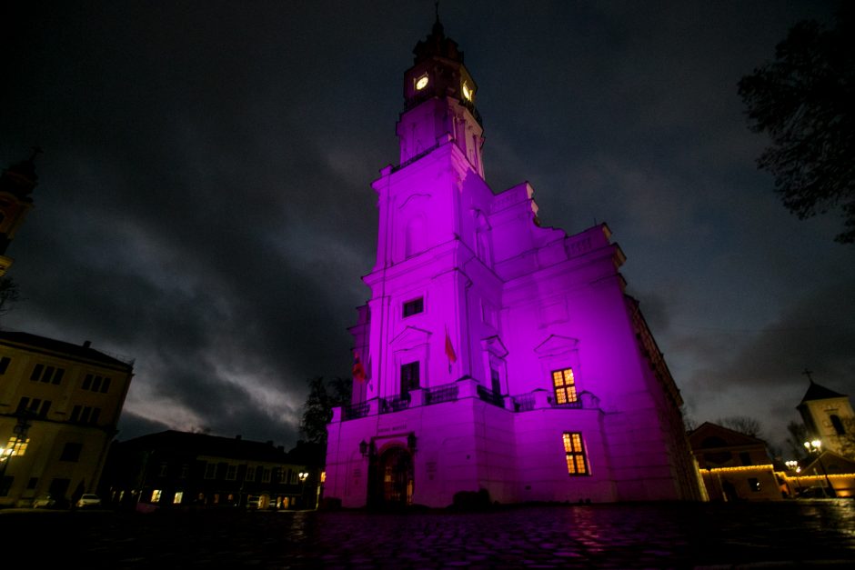 Neišnešiotų naujagimių dieną Kaunas nušvito purpurine spalva