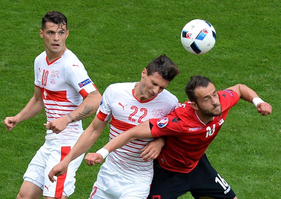 Europos futbolo čempionatas: šveicarai palaužė Albanijos rinktinę
