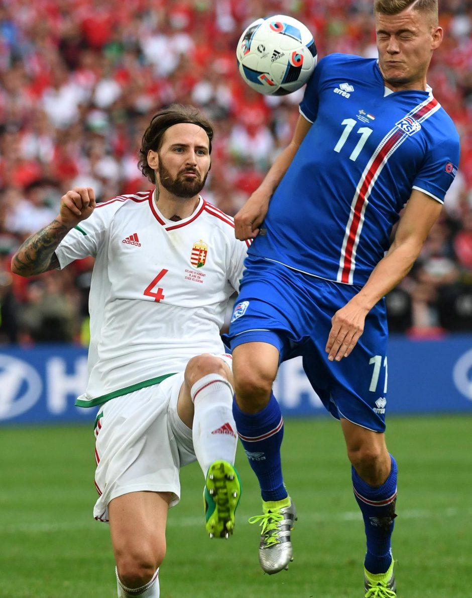 Islandijos ir Vengrijos futbolininkų mačas baigėsi lygiosiomis