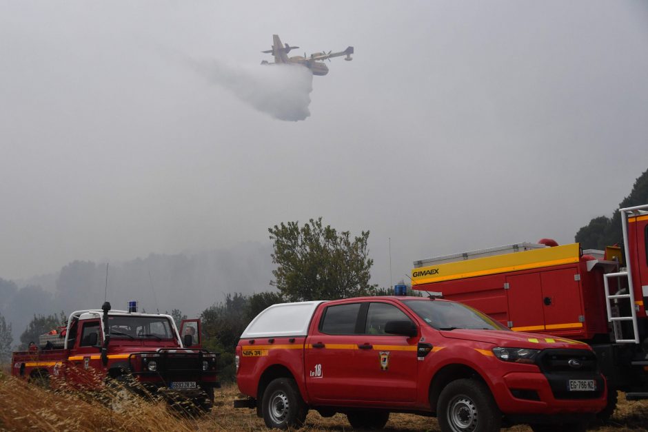 Prancūzijoje didžiulis gaisras nuniokojo 500 hektarų pušyno