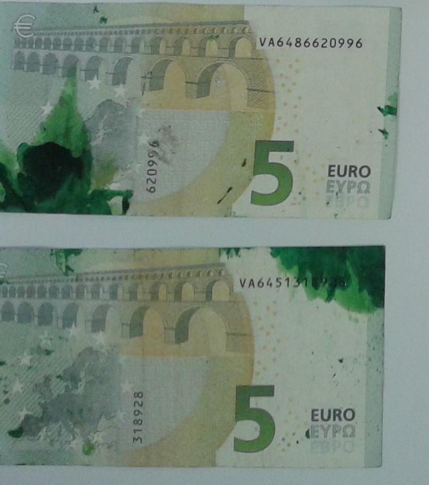 Lietuvą gali pasiekti apsauginiais dažais sutepti eurų banknotai