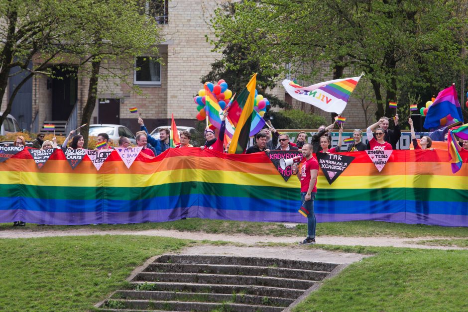 Gėjų lyga protestavo dėl žmogaus teisių Čečėnijoje