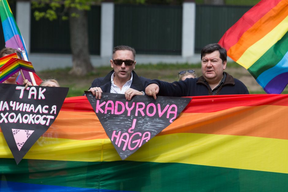 Gėjų lyga protestavo dėl žmogaus teisių Čečėnijoje