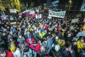 Nuotraukoje – sausio 18 d. Bratislavoje surengta akcija prieš planuojamas teisinės sistemos reformas.