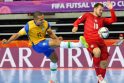 Varžovai: Lietuvos salės futbolininkai išmėgins jėgas su penkiskart pasaulio čempionais brazilais (geltonos spalvos marškinėliai).