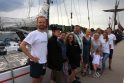 Jachtos „Lietuva“ įgula šeštadienį Rygoje su viešniomis iš Klaipėdos.