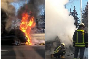 Rokiškio rajone automobilis virto fakelu: įtariamas padegimas
