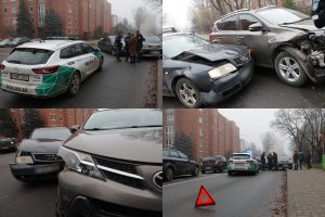 A. Baranausko gatvėje neišsiteko „Audi“ ir „Toyota“: vairuotojams gelbėjo pareigūnai 