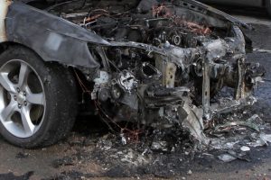 Gargžduose pleškėjo automobilis: įtariamas padegimas
