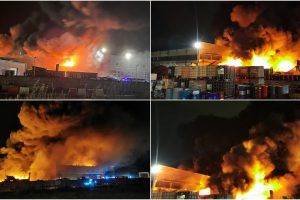 „Žalvarį“ niokojo didžiulis gaisras: griaudėjo sprogimai, visas rajonas skendo dūmuose