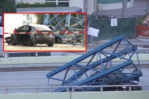 Incidentas Floridos statybvietėje: ant tilto nukrito krano sekcija, žuvo darbuotojas