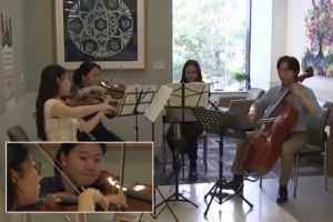 Studentų įkurtas kvartetas: gyvo garso muzika džiugina sergančius onkologinėmis ligomis