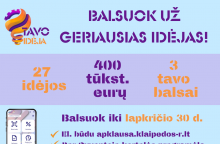 Projektas „Tavo idėja“: prasideda balsavimas! Išsirinkite labiausiai patikusias idėjas